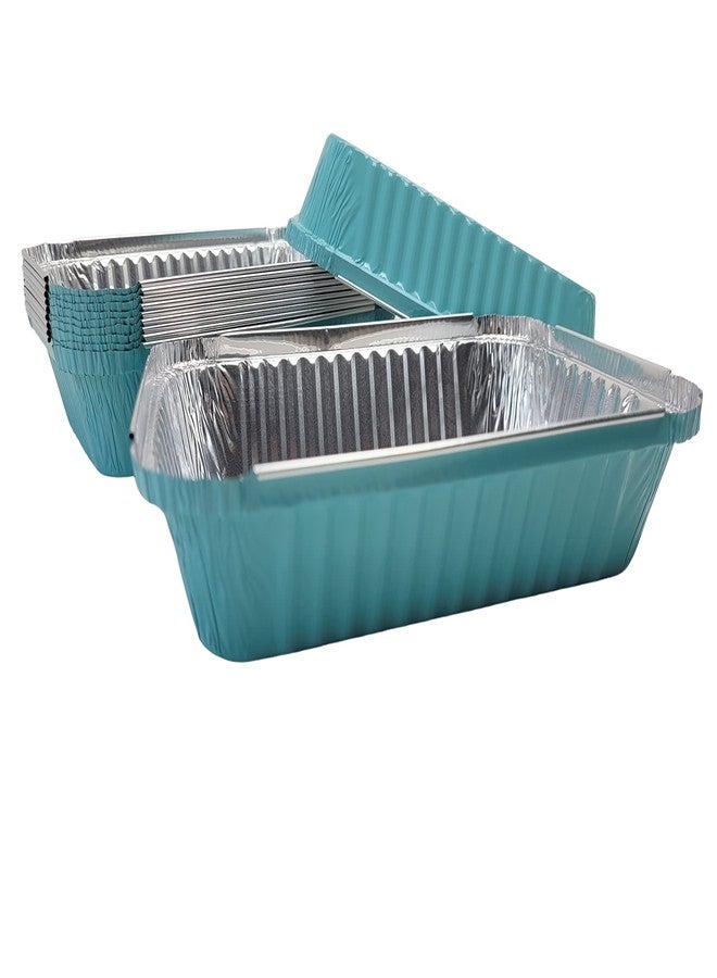 KitchenDance.com KitchenDance Colored Shallow Take Out Pans with Board Lid - 1.5 Pounds Food Storage Aluminum Foil Baking Pan - Aluminum Pans Perfect for Cooking, Freezing, Preparing Food, 6417L (Blue, 50) - Image 4